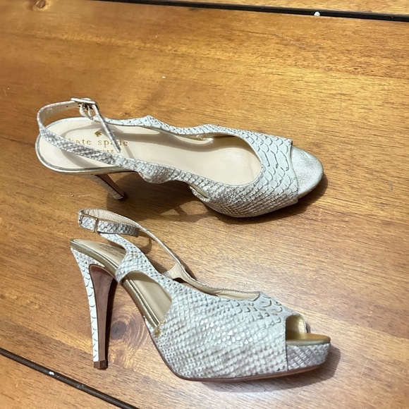 Kate Spade Snakeskin Slingback Heels - Picture 4 of 13